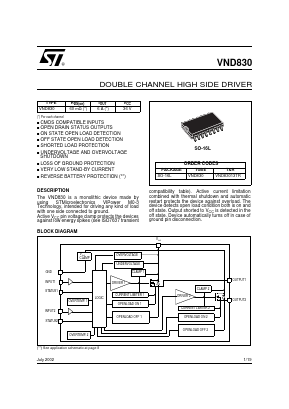 VND830 Datasheet PDF STMicroelectronics
