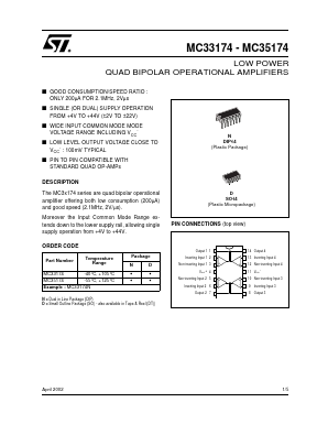 MC33174-MC35174 Datasheet PDF STMicroelectronics