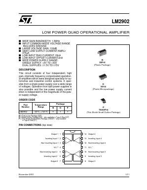 LM2902D Datasheet PDF STMicroelectronics