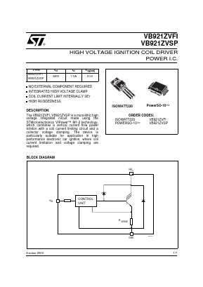 VB921 Datasheet PDF STMicroelectronics