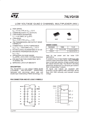 74LVQ158MTR Datasheet PDF STMicroelectronics