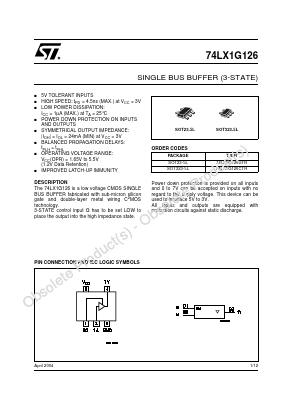 74LX1G126CTR Datasheet PDF STMicroelectronics