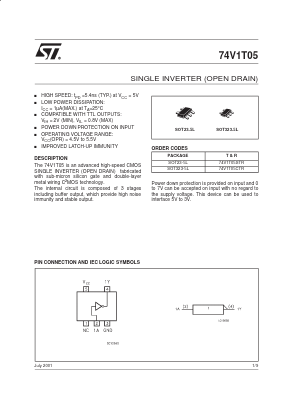 74V1T05CTR Datasheet PDF STMicroelectronics