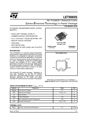 LET9060S Datasheet PDF STMicroelectronics
