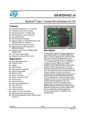 GS-BT2416C1.H Datasheet PDF STMicroelectronics