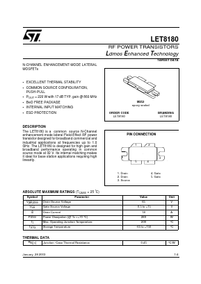 LET8180 Datasheet PDF STMicroelectronics