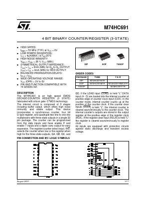 M74HC691B1R Datasheet PDF STMicroelectronics