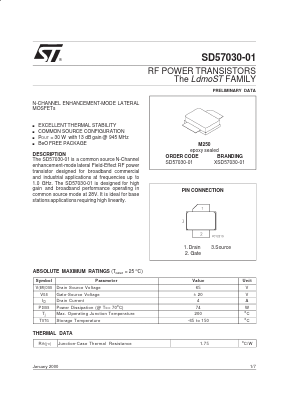 SD57030-01 Datasheet PDF STMicroelectronics
