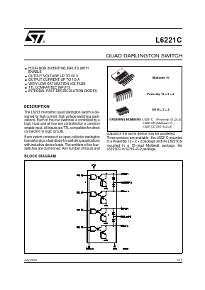 L6221CD Datasheet PDF STMicroelectronics