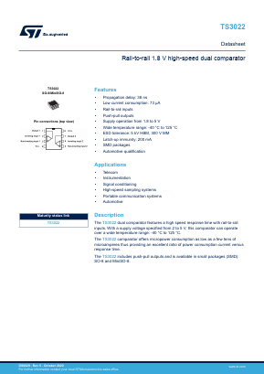 TS3022IYST Datasheet PDF STMicroelectronics