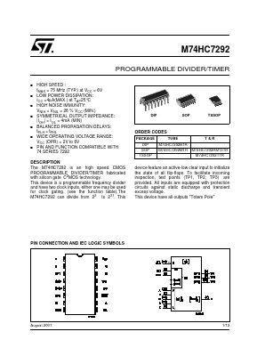 M74HC7292 Datasheet PDF STMicroelectronics