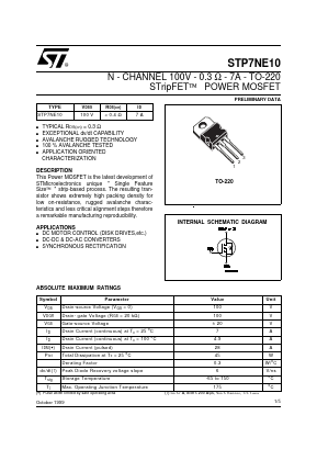 STP7NE10 Datasheet PDF STMicroelectronics