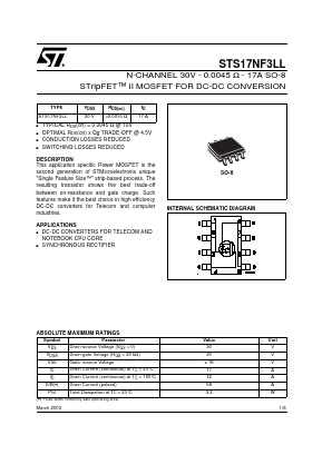 STS17NF3LL Datasheet PDF STMicroelectronics