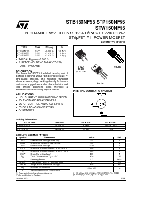 W150NF55 Datasheet PDF STMicroelectronics