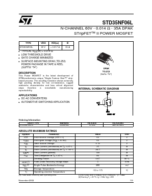 STD35NF06L Datasheet PDF STMicroelectronics
