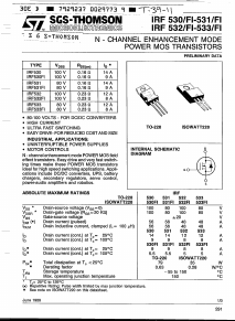 IRF531 Datasheet PDF STMicroelectronics