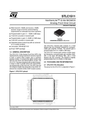 STLC1511 Datasheet PDF STMicroelectronics