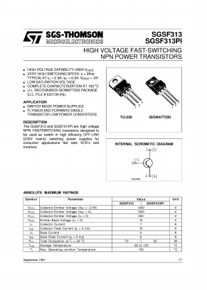 SGSF313 Datasheet PDF STMicroelectronics
