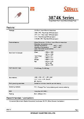 MAA3874K Datasheet PDF STANLEY ELECTRIC CO.,LTD.