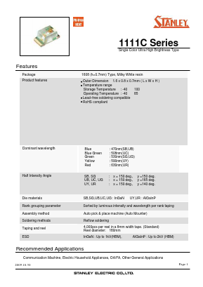 UC1111C Datasheet PDF STANLEY ELECTRIC CO.,LTD.