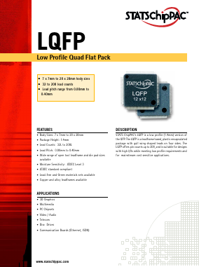 LQFP208L Datasheet PDF STATS ChipPAC, Ltd.