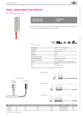 RC016 Datasheet PDF STEGO Elektrotechnik GmbH