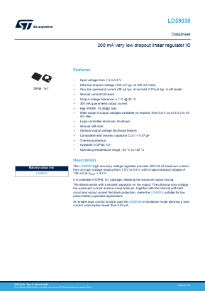 LD59030DTPU30R Datasheet PDF STMicroelectronics