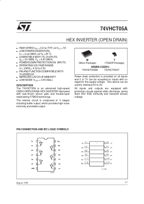 74VHCT05AT Datasheet PDF STMicroelectronics