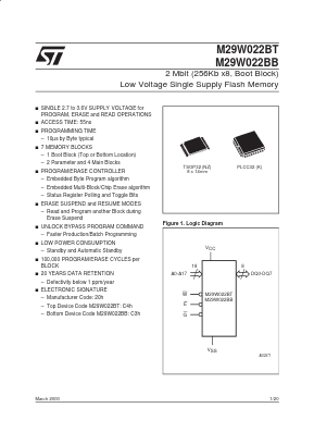 M29W022BB90NZ1 Datasheet PDF STMicroelectronics