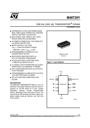 M48T39Y-100PM1 Datasheet PDF STMicroelectronics