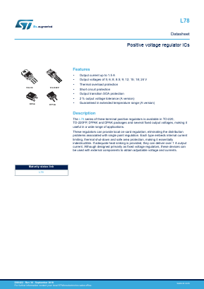 L7805CV Datasheet PDF STMicroelectronics