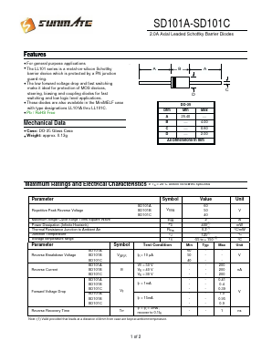 SD101A Datasheet PDF SUNMATE electronic Co., LTD