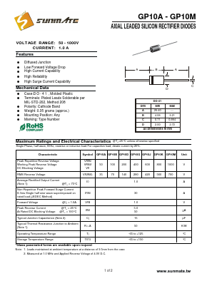 GP10M Datasheet PDF SUNMATE electronic Co., LTD