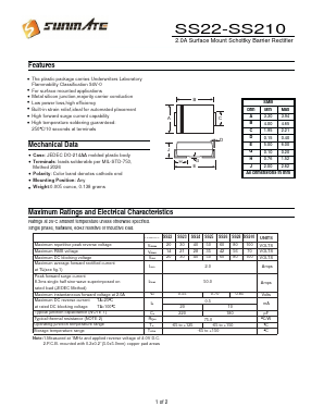 SS210 Datasheet PDF SUNMATE electronic Co., LTD