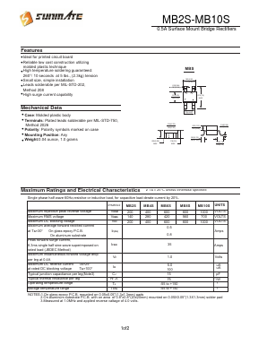 MB10S Datasheet PDF SUNMATE electronic Co., LTD