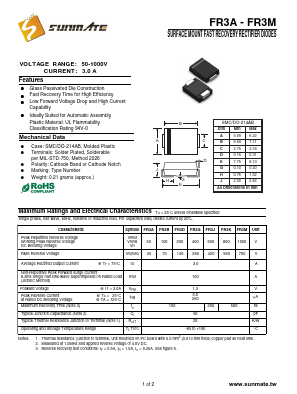 FR3M Datasheet PDF SUNMATE electronic Co., LTD