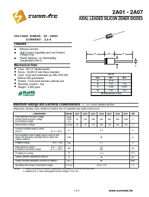 2A01 Datasheet PDF SUNMATE electronic Co., LTD