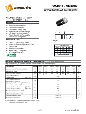 SM4001 Datasheet PDF SUNMATE electronic Co., LTD