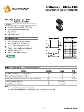 SMAZ36 Datasheet PDF SUNMATE electronic Co., LTD