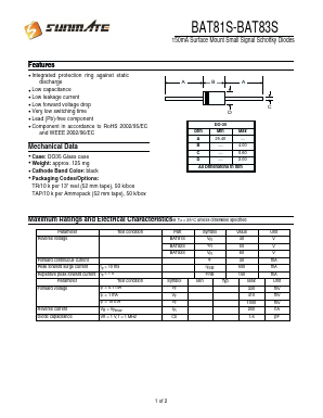 BAT81S Datasheet PDF SUNMATE electronic Co., LTD