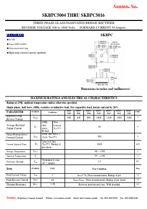 SKBPC5008 Datasheet PDF Suntan Capacitors
