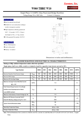 W005_ Datasheet PDF Suntan Capacitors