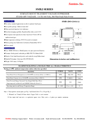 SMBJ7.0A Datasheet PDF Suntan Capacitors
