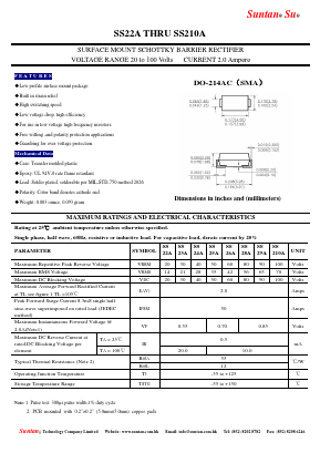 SS210A Datasheet PDF Suntan Capacitors