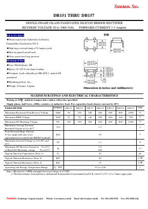 DB152 Datasheet PDF Suntan Capacitors