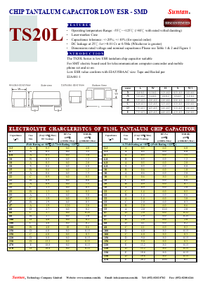 TS20L Datasheet PDF Suntan Capacitors