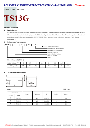TS13G Datasheet PDF Suntan Capacitors