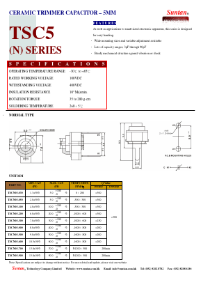 TSC5 Datasheet PDF Suntan Capacitors