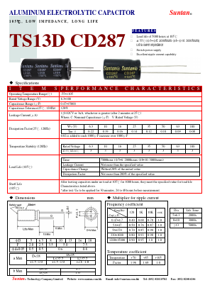 TS13DJ-CD287 Datasheet PDF Suntan Capacitors