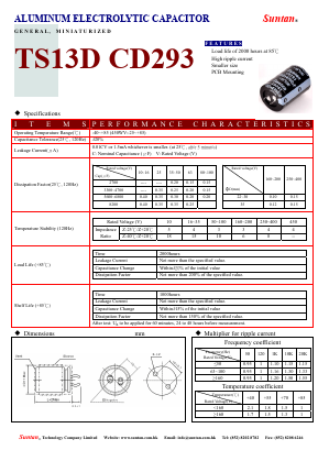 TS13DP-CD293 Datasheet PDF Suntan Capacitors